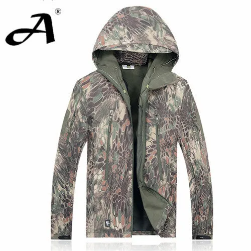 Military Style Waterproof Camo Windbreaker