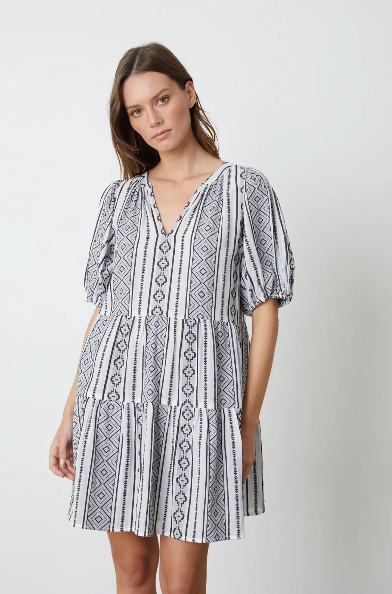 Monique06bwt Velvet Jacquard Boho Dress