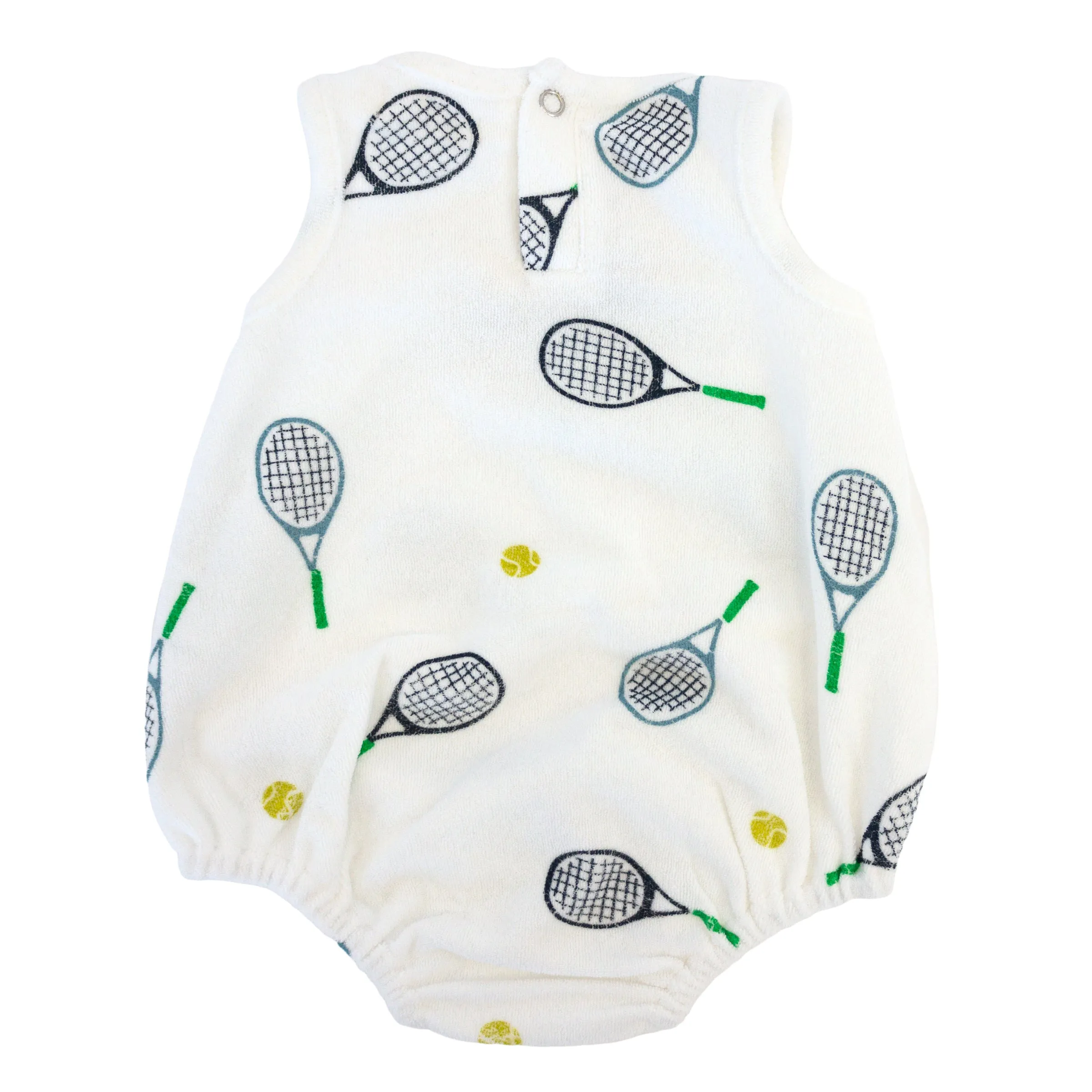 oh baby! Cotton Terry Bubble - Tennis Print - Snow