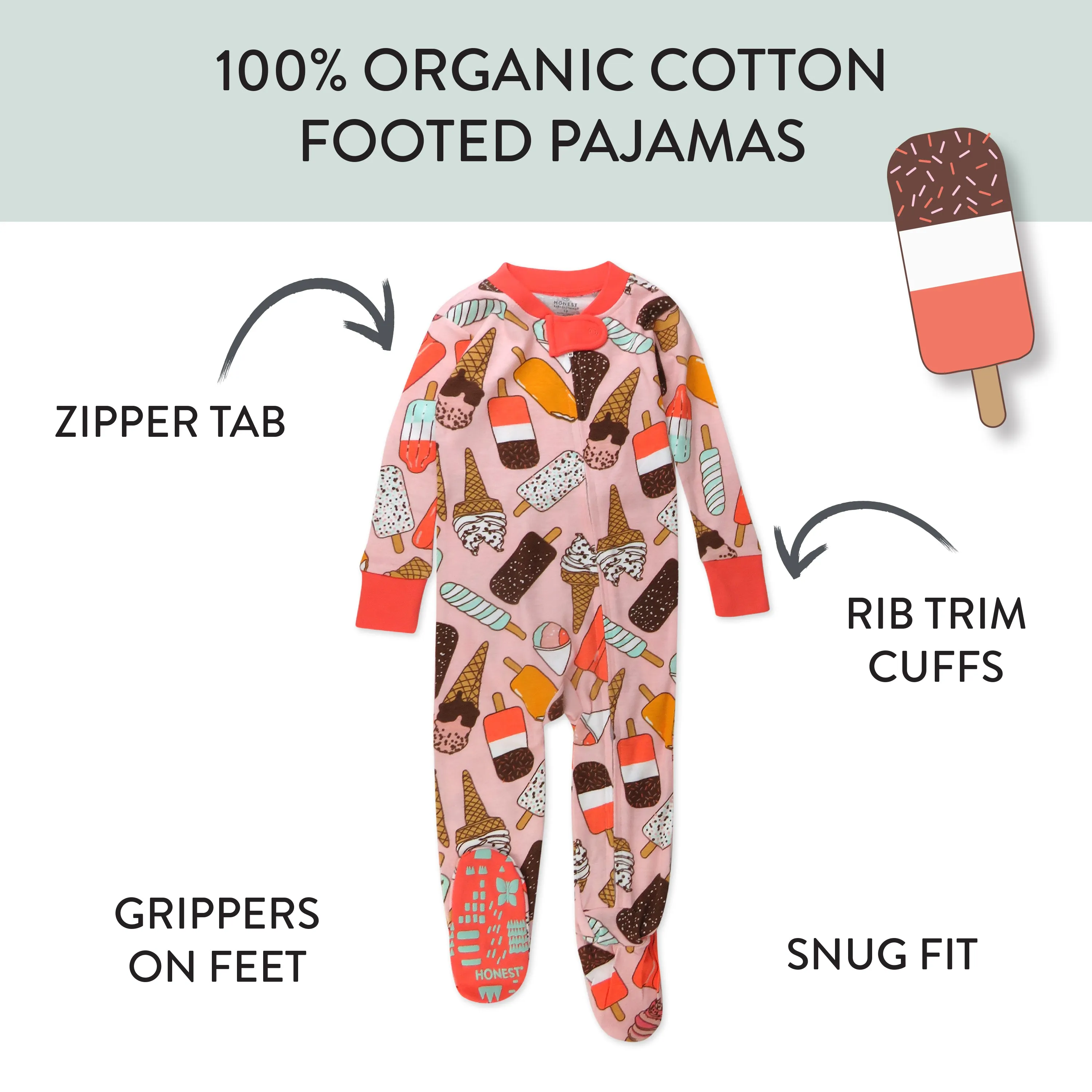 Organic Cotton Fun Foods Pajamas For Babies & Toddlers