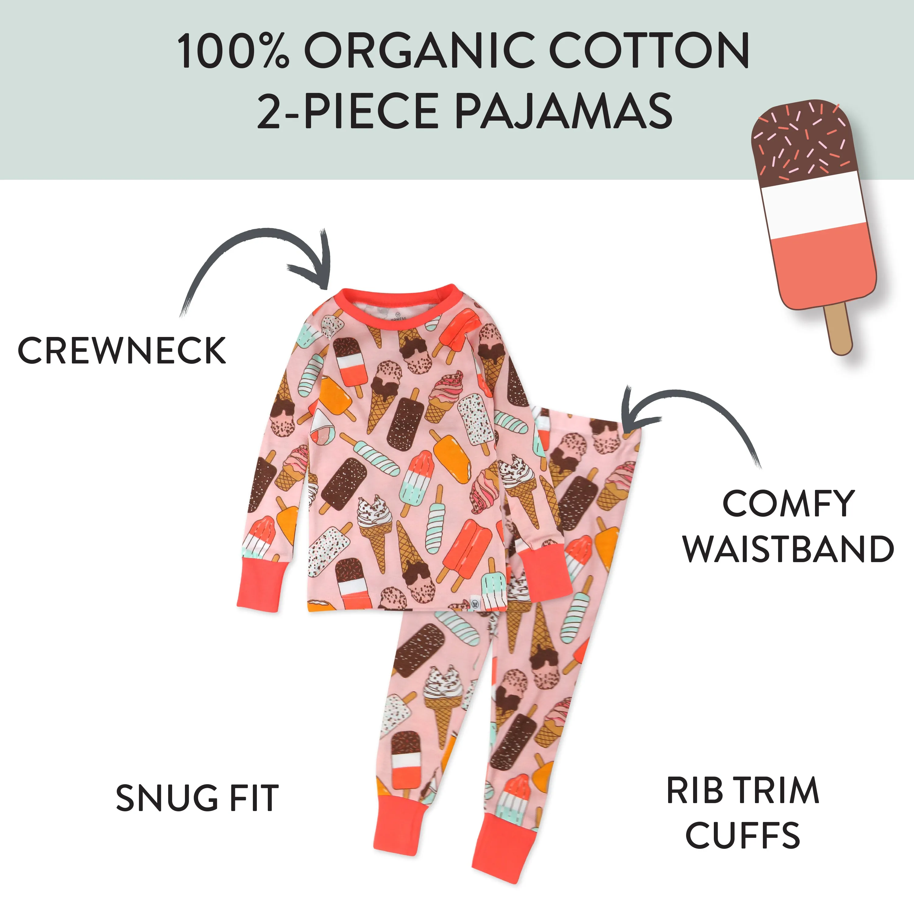 Organic Cotton Fun Foods Pajamas For Babies & Toddlers