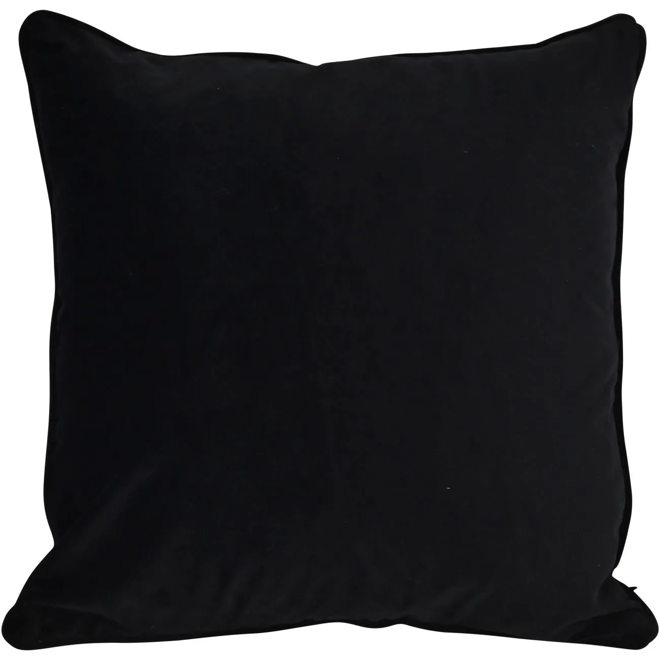 Piped Velvet Cushion Deep Black