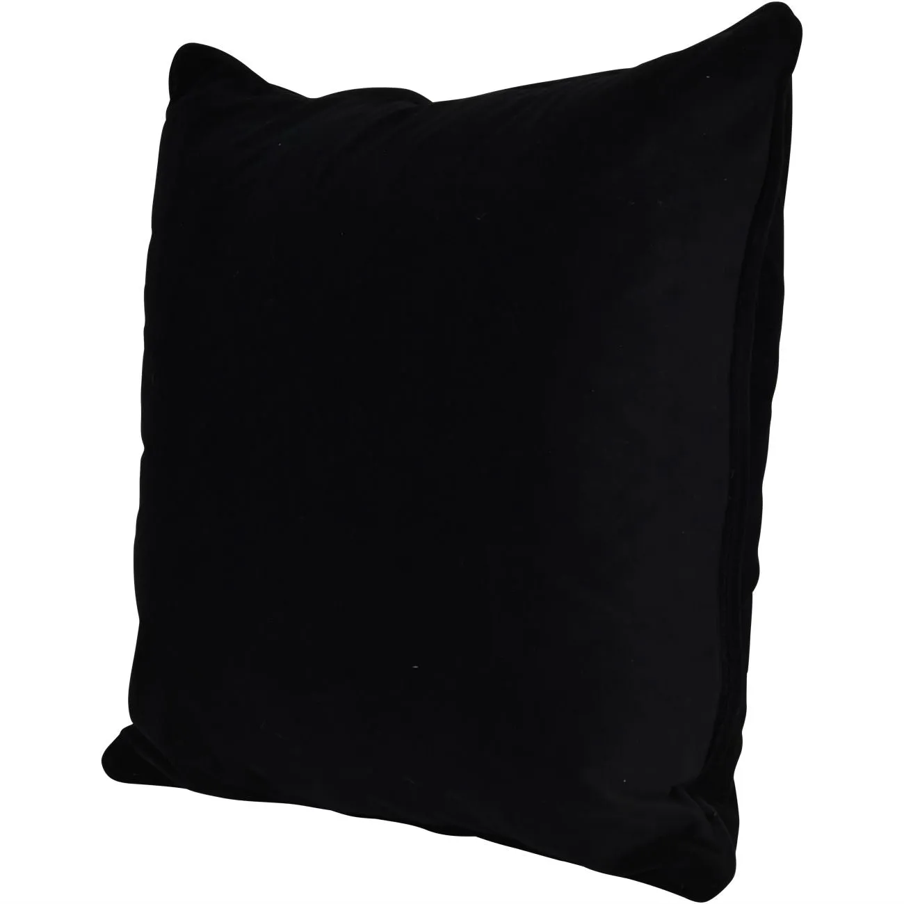 Piped Velvet Cushion Deep Black