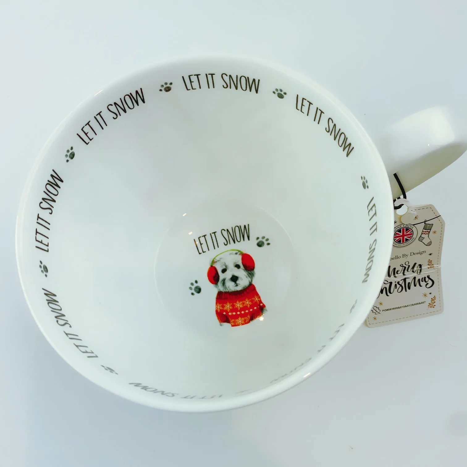 Portobello By Design 'Let It Snow' Dogs With Beanie Bone China XL Coffee Mug Tea Cup 20 oz