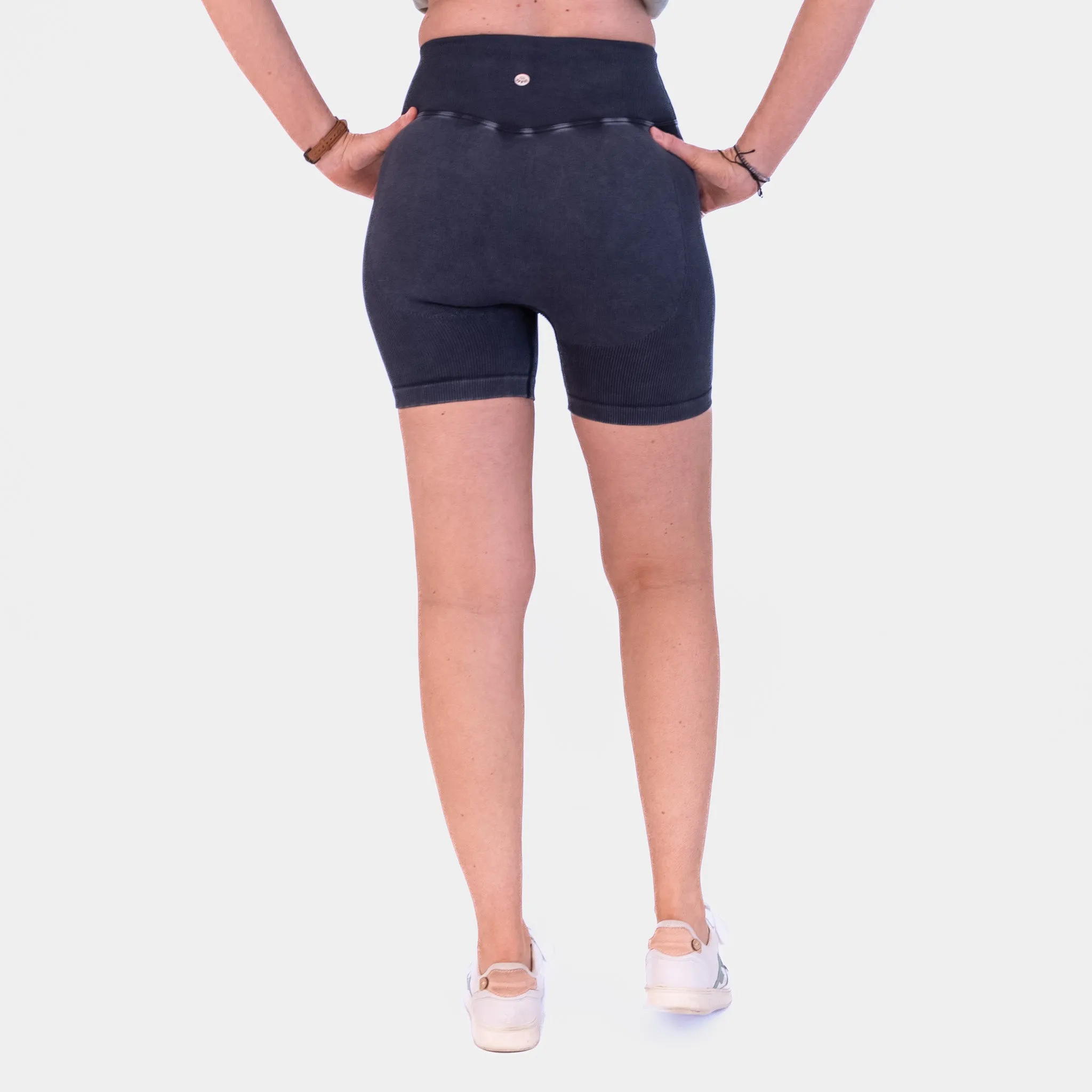 Ribbed Seamless Shorts - Snow Wash Graphite - FINAL SALE