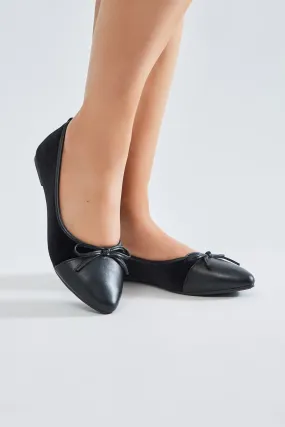 Serena Velvet Ballet Flats - Black