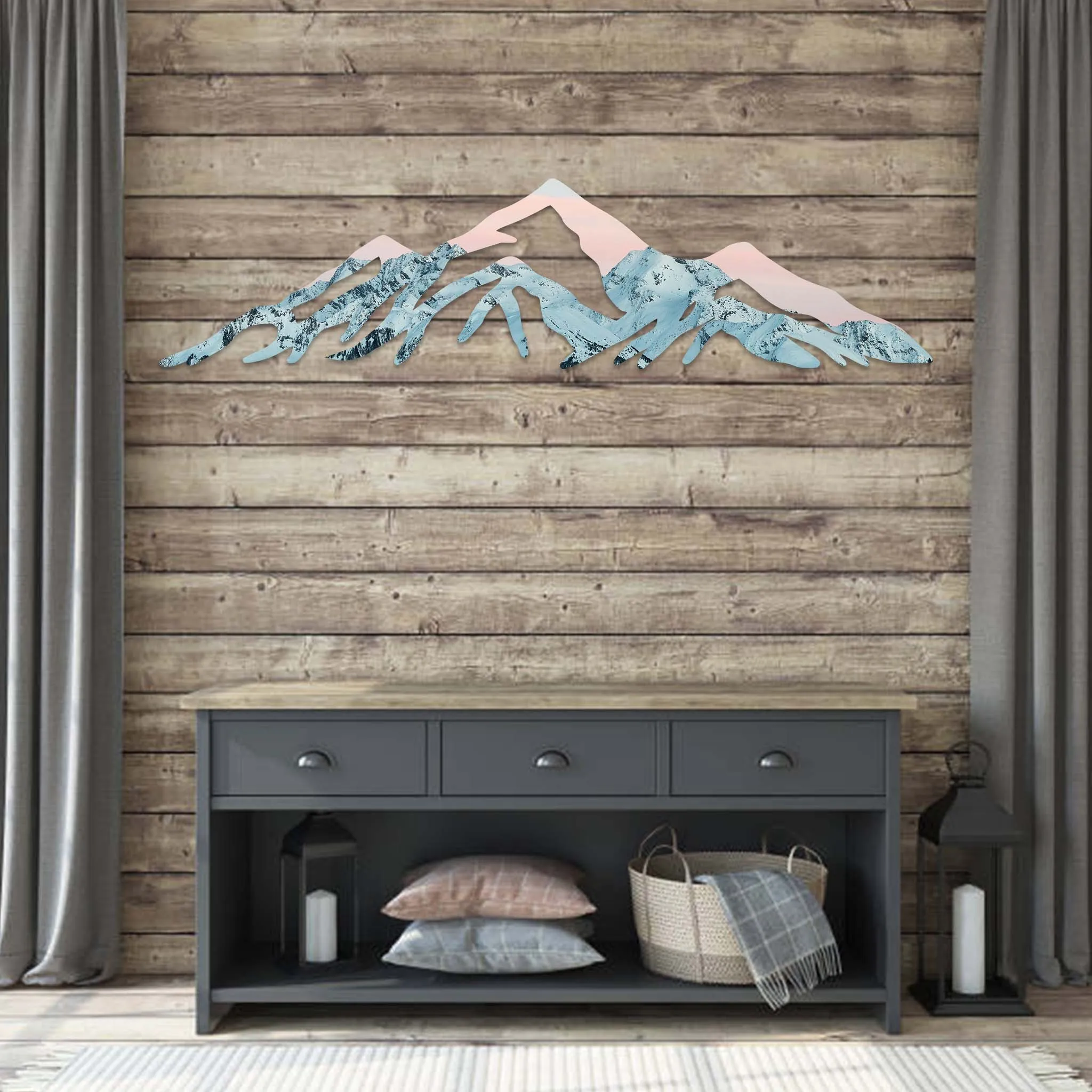 Snow-Capped Rocky Mountains - Metal Wall Art