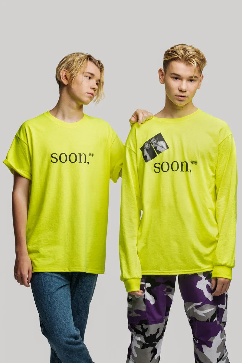 soon,** Long-Sleeved Neon Yellow Shirt