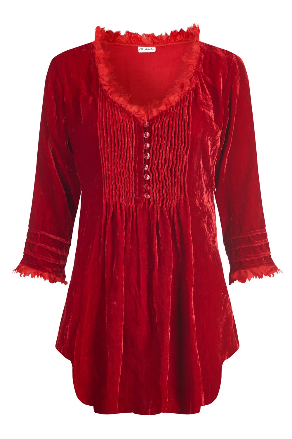 Sophie Silk Velvet shirt - Red