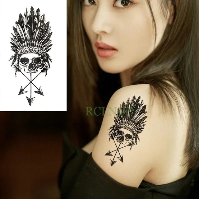 Waterproof Temporary Tattoo Fox Wolf Whale Owl