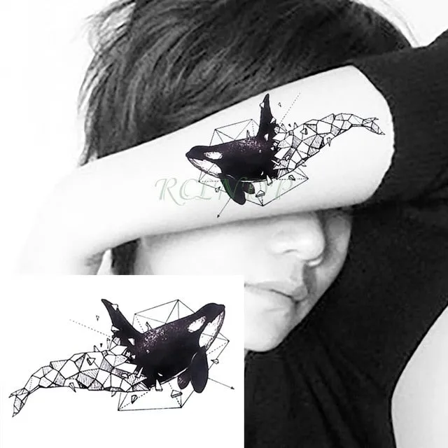 Waterproof Temporary Tattoo Fox Wolf Whale Owl