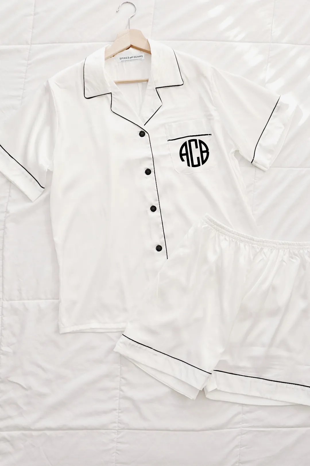 White Pajamas with White Trim